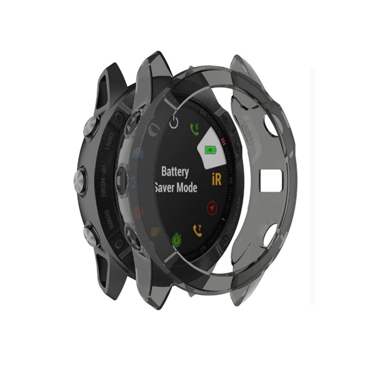 For Garmin Fenix 6X TPU Half Coverage Smart Watch Protevtice Case(Black) - Watch Cases by buy2fix | Online Shopping UK | buy2fix