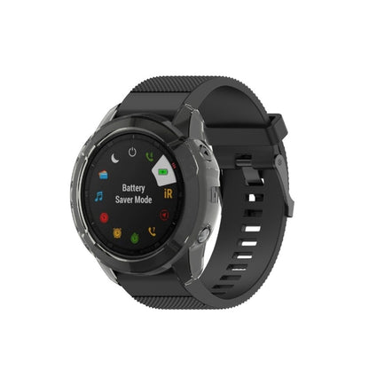 For Garmin Fenix 6X TPU Half Coverage Smart Watch Protevtice Case(Black) - Watch Cases by buy2fix | Online Shopping UK | buy2fix