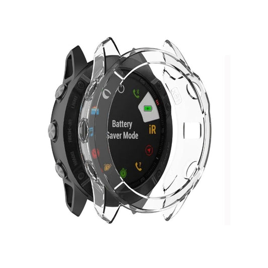 For Garmin Fenix 6X TPU Half Coverage Smart Watch Protevtice Case(White) - Watch Cases by buy2fix | Online Shopping UK | buy2fix