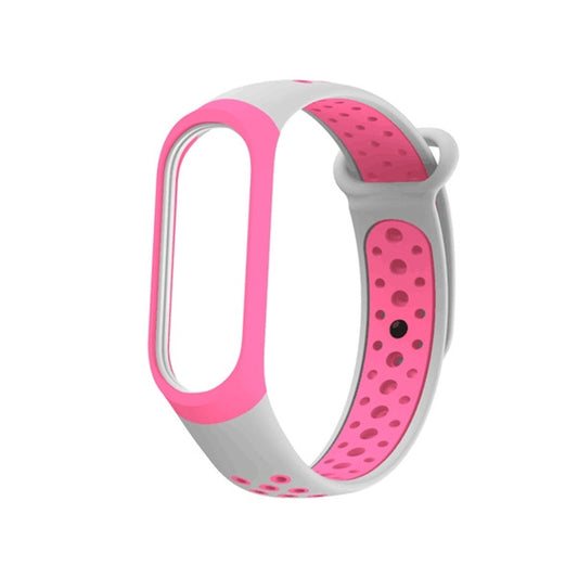 Colorful Silicone Wrist Strap Watch Band for Xiaomi Mi Band 3 & 4(Pink) - Watch Bands by buy2fix | Online Shopping UK | buy2fix