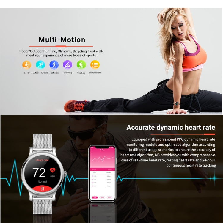 SMA-R2 1.3 inches IPS Screen Smart Watch IP65 Waterproof,Support Call /Message Reminder /Dual-mode Bluetooth 3.0 + 4.0/ Sleeping Monitoring /Sedentary Reminder (Rose Gold Metal Strap) by buy2fix