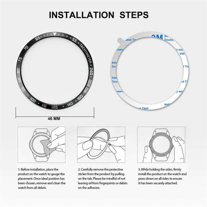 Dial Steel Protective Frame for Galaxy Watch 46mm(Red + White) - Watch Cases by buy2fix | Online Shopping UK | buy2fix