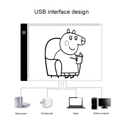 3.5W 5V LED USB Three Level of Brightness Dimmable A4 Acrylic Scale Copy Boards Anime Sketch Drawing Sketchpad -  by buy2fix | Online Shopping UK | buy2fix