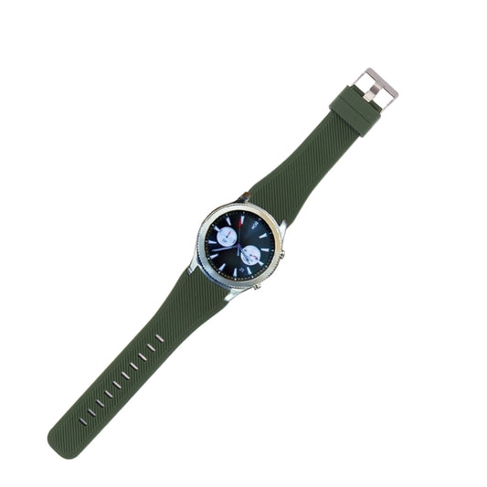 For Samsung Gear S3 Classic Smart Watch Silicone Watchband, Length: about 22.4cm(Army Green) - Watch Bands by buy2fix | Online Shopping UK | buy2fix