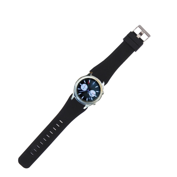 For Samsung Gear S3 Classic Smart Watch Silicone Watchband, Length: about 22.4cm(Black) - Watch Bands by buy2fix | Online Shopping UK | buy2fix
