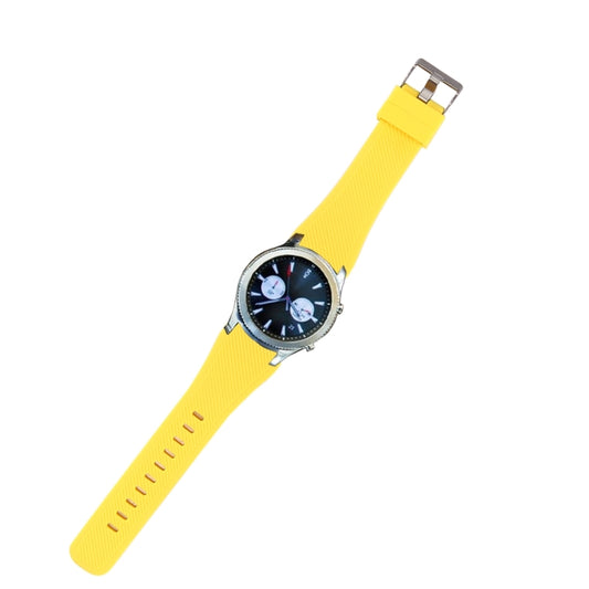 For Samsung Gear S3 Classic Smart Watch Silicone Watchband, Length: about 22.4cm(Yellow) - Watch Bands by buy2fix | Online Shopping UK | buy2fix