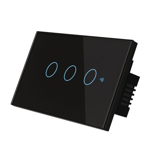 TC120 Wifi Smart Light Switch Glass Screen Touch Panel Voice Control Wireless Wall Switch Work with Alexa Echo / Google Home (Black) - Smart Switch by buy2fix | Online Shopping UK | buy2fix