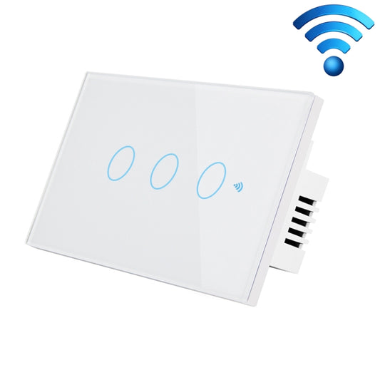 TC120 Wifi Smart Light Switch Glass Screen Touch Panel Voice Control Wireless Wall Switch Work with Alexa Echo / Google Home (White) - Smart Switch by buy2fix | Online Shopping UK | buy2fix