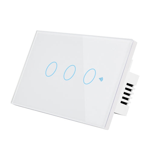 TC120 Wifi Smart Light Switch Glass Screen Touch Panel Voice Control Wireless Wall Switch Work with Alexa Echo / Google Home (White) - Smart Switch by buy2fix | Online Shopping UK | buy2fix