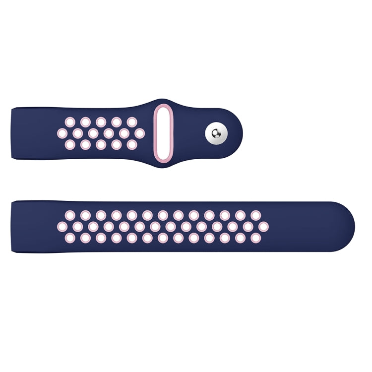 Two-color Round Hole Silicone Watch Band for Fitbit Charge 3, Watch Band Size:130-195mm(Pink Blue) - Watch Bands by buy2fix | Online Shopping UK | buy2fix
