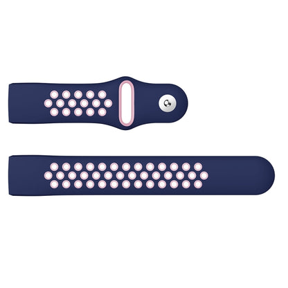 Two-color Round Hole Silicone Watch Band for Fitbit Charge 3, Watch Band Size:130-195mm(Pink Blue) - Watch Bands by buy2fix | Online Shopping UK | buy2fix