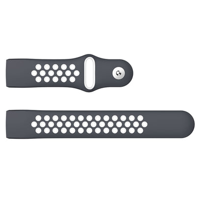 Two-color Round Hole Silicone Watch Band for Fitbit Charge 3, Watch Band Size:130-195mm(Grey White) - Watch Bands by buy2fix | Online Shopping UK | buy2fix