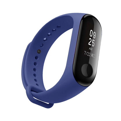 Silicone Watch Band for Xiaomi Mi Band 3(Navy Blue) - Watch Bands by buy2fix | Online Shopping UK | buy2fix