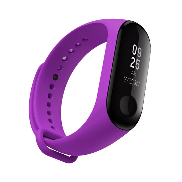 Silicone Watch Band for Xiaomi Mi Band 3(Purple) - Watch Bands by buy2fix | Online Shopping UK | buy2fix