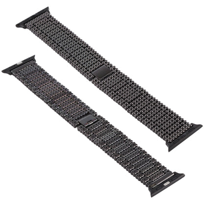 For Apple Watch Series 7 41mm / 6 & SE & 5 & 4 40mm / 3 & 2 & 1 38mm Nine Beads Stainless Steel Wrist Strap Watch Band (Black) by buy2fix