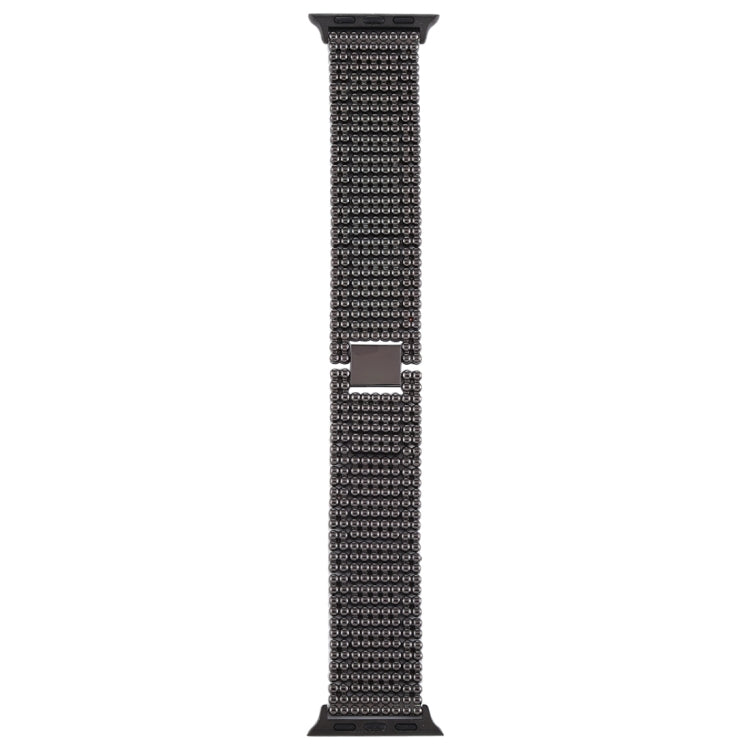For Apple Watch Series 7 41mm / 6 & SE & 5 & 4 40mm / 3 & 2 & 1 38mm Nine Beads Stainless Steel Wrist Strap Watch Band (Black) by buy2fix