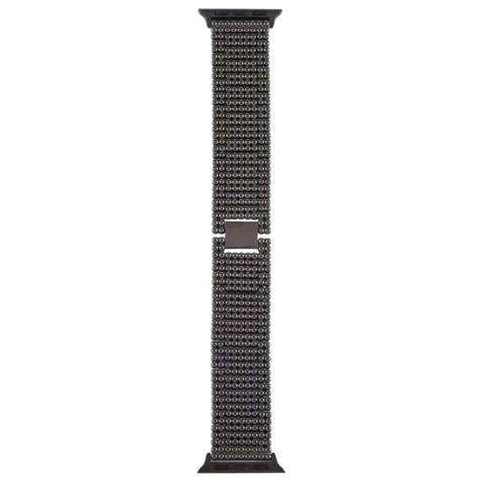 For Apple Watch Series 7 41mm / 6 & SE & 5 & 4 40mm / 3 & 2 & 1 38mm Nine Beads Stainless Steel Wrist Strap Watch Band (Black) by buy2fix