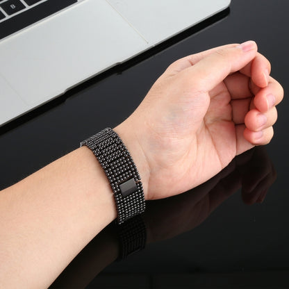 For Apple Watch Series 7 41mm / 6 & SE & 5 & 4 40mm / 3 & 2 & 1 38mm Nine Beads Stainless Steel Wrist Strap Watch Band (Black) by buy2fix