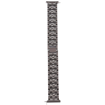 For Fitbit Versa Diamond-studded Stainless Steel  Watch Band(Black) - Watch Bands by buy2fix | Online Shopping UK | buy2fix