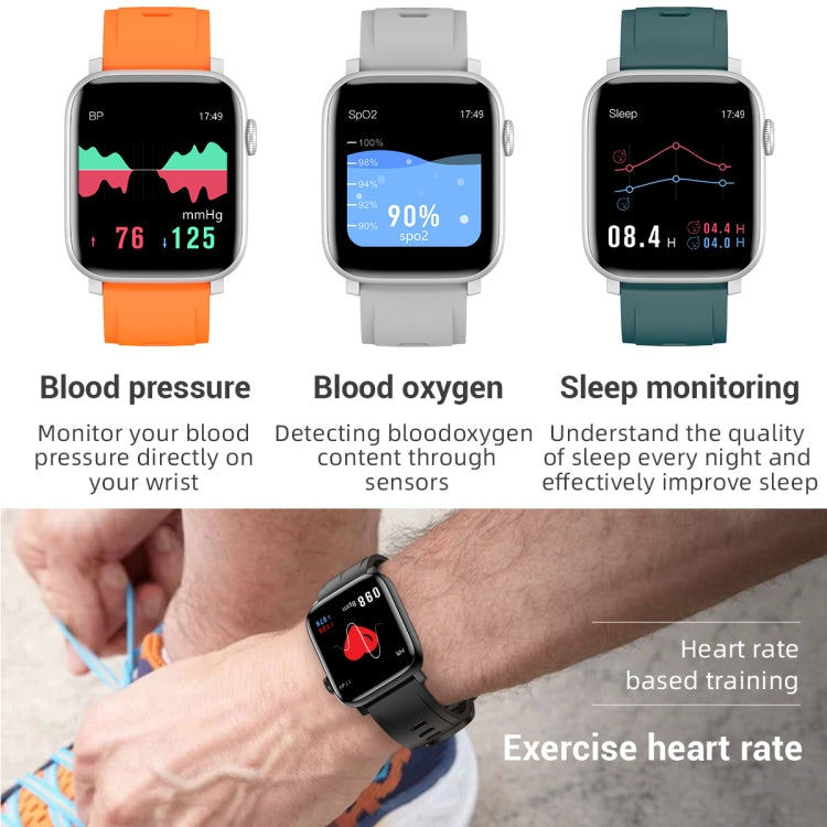 SE02 Bluetooth Smart Sports Watch, Support Heart Rate / Blood Pressure / Blood Oxygen Monitoring & Sleep Monitoring & Sedentary Reminder (Orange) by buy2fix