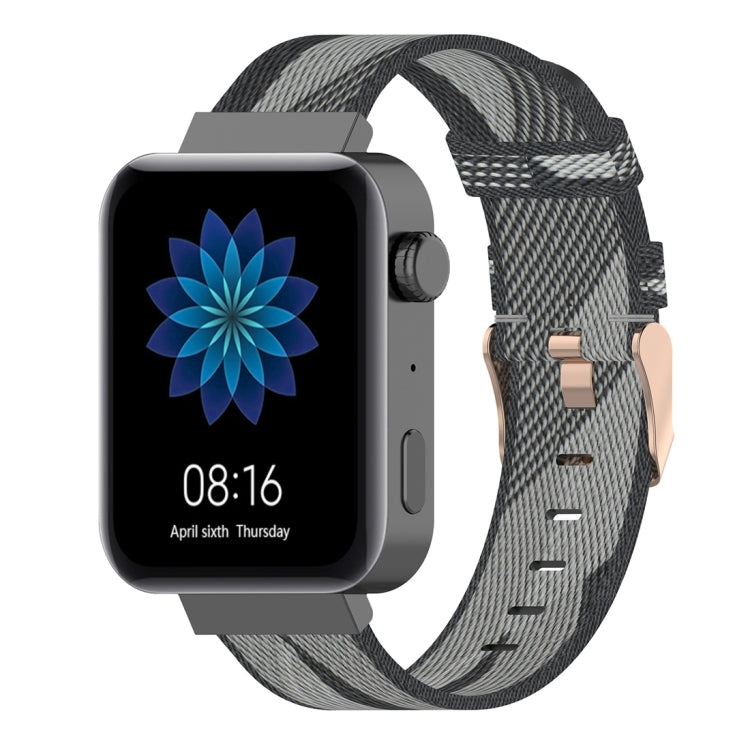 18mm Stripe Weave Nylon Wrist Strap Watch Band for Xiaomi Mi Watch, Garmin Vivomove 3s / Vivoactive 4s(Grey) - Watch Bands by buy2fix | Online Shopping UK | buy2fix