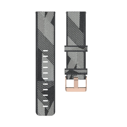 18mm Stripe Weave Nylon Wrist Strap Watch Band for Xiaomi Mi Watch, Garmin Vivomove 3s / Vivoactive 4s(Grey) - Watch Bands by buy2fix | Online Shopping UK | buy2fix
