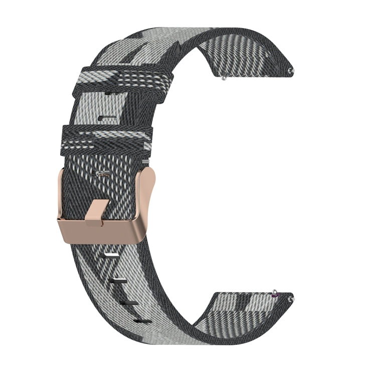 18mm Stripe Weave Nylon Wrist Strap Watch Band for Xiaomi Mi Watch, Garmin Vivomove 3s / Vivoactive 4s(Grey) - Watch Bands by buy2fix | Online Shopping UK | buy2fix