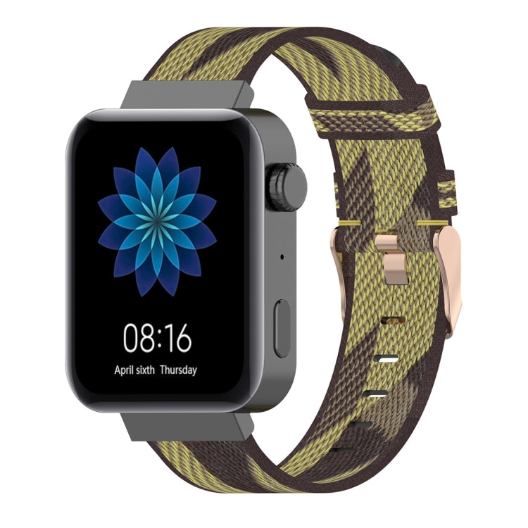 18mm Stripe Weave Nylon Wrist Strap Watch Band for Xiaomi Mi Watch, Garmin Vivomove 3s / Vivoactive 4s(Yellow) - Watch Bands by buy2fix | Online Shopping UK | buy2fix