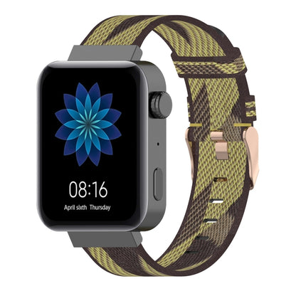 18mm Stripe Weave Nylon Wrist Strap Watch Band for Xiaomi Mi Watch, Garmin Vivomove 3s / Vivoactive 4s(Yellow) - Watch Bands by buy2fix | Online Shopping UK | buy2fix