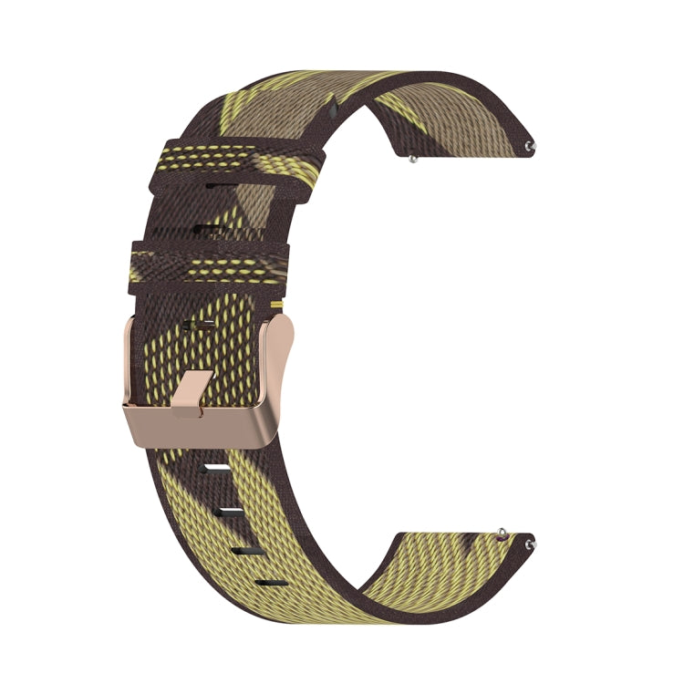 18mm Stripe Weave Nylon Wrist Strap Watch Band for Xiaomi Mi Watch, Garmin Vivomove 3s / Vivoactive 4s(Yellow) - Watch Bands by buy2fix | Online Shopping UK | buy2fix