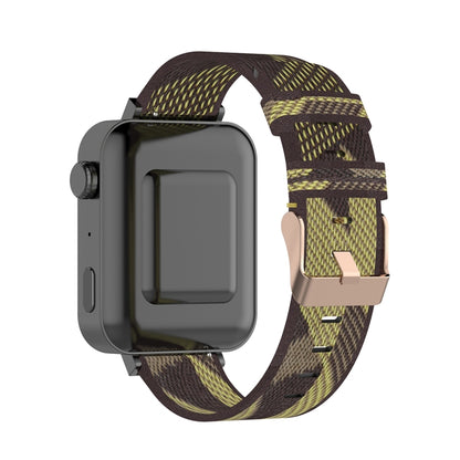 18mm Stripe Weave Nylon Wrist Strap Watch Band for Xiaomi Mi Watch, Garmin Vivomove 3s / Vivoactive 4s(Yellow) - Watch Bands by buy2fix | Online Shopping UK | buy2fix