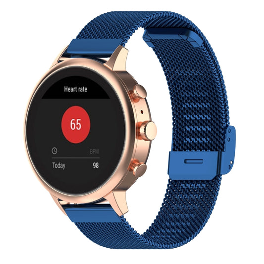 18mm Metal Mesh Wrist Strap Watch Band for Fossil Female Sport / Charter HR / Gen 4 Q Venture HR (Dark Blue) - Watch Bands by buy2fix | Online Shopping UK | buy2fix
