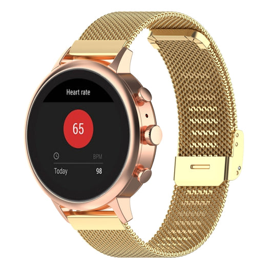 18mm Metal Mesh Wrist Strap Watch Band for Fossil Female Sport / Charter HR / Gen 4 Q Venture HR (Gold) - Watch Bands by buy2fix | Online Shopping UK | buy2fix