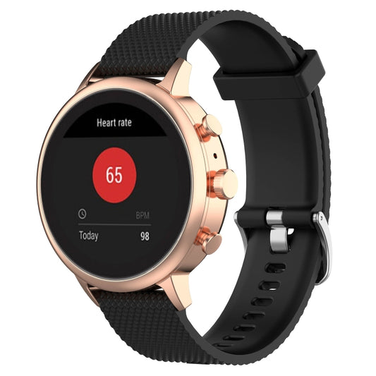18mm Texture Silicone Wrist Strap Watch Band for Fossil Female Sport / Charter HR / Gen 4 Q Venture HR (Black) - Watch Bands by buy2fix | Online Shopping UK | buy2fix