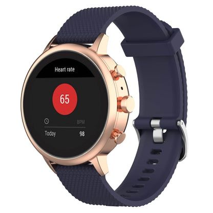 18mm Texture Silicone Wrist Strap Watch Band for Fossil Female Sport / Charter HR / Gen 4 Q Venture HR (Dark Blue) - Watch Bands by buy2fix | Online Shopping UK | buy2fix