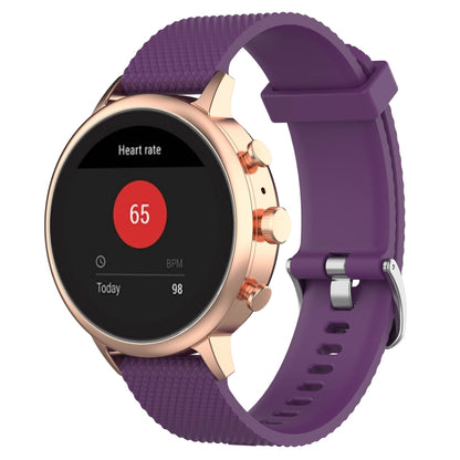 18mm Texture Silicone Wrist Strap Watch Band for Fossil Female Sport / Charter HR / Gen 4 Q Venture HR (Dark Purple) - Watch Bands by buy2fix | Online Shopping UK | buy2fix