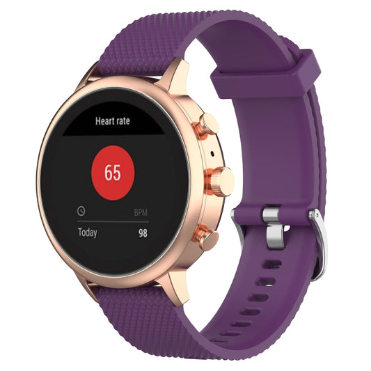18mm Texture Silicone Wrist Strap Watch Band for Fossil Female Sport / Charter HR / Gen 4 Q Venture HR (Dark Purple) - Watch Bands by buy2fix | Online Shopping UK | buy2fix