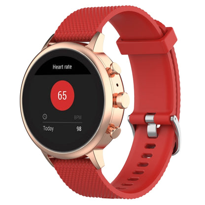 18mm Texture Silicone Wrist Strap Watch Band for Fossil Female Sport / Charter HR / Gen 4 Q Venture HR (Red) - Watch Bands by buy2fix | Online Shopping UK | buy2fix