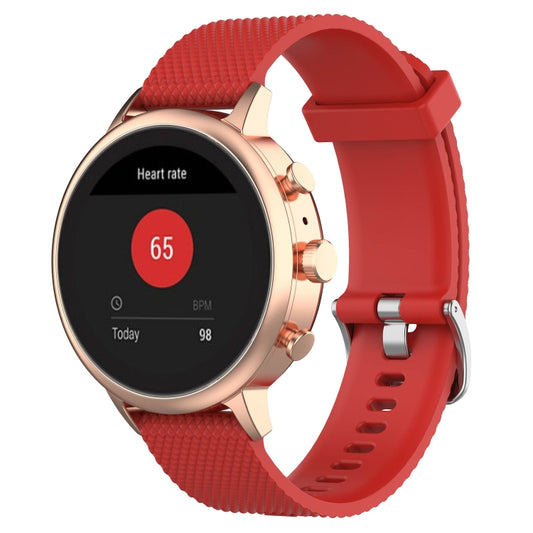 18mm Texture Silicone Wrist Strap Watch Band for Fossil Female Sport / Charter HR / Gen 4 Q Venture HR (Red) - Watch Bands by buy2fix | Online Shopping UK | buy2fix