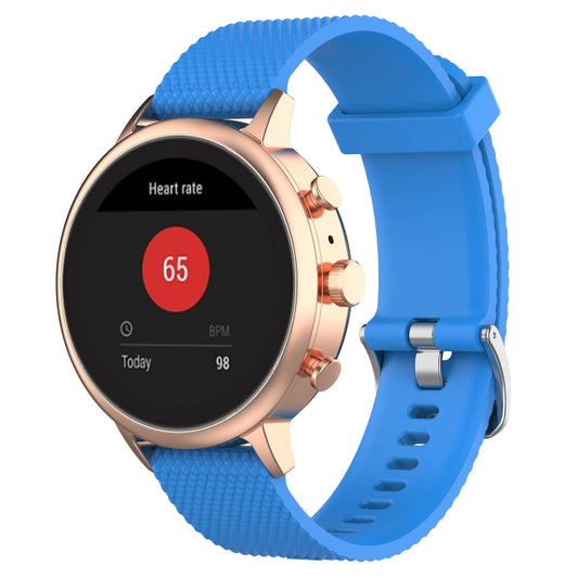 18mm Texture Silicone Wrist Strap Watch Band for Fossil Female Sport / Charter HR / Gen 4 Q Venture HR (Sky Blue) - Watch Bands by buy2fix | Online Shopping UK | buy2fix