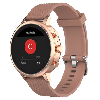 18mm Texture Silicone Wrist Strap Watch Band for Fossil Female Sport / Charter HR / Gen 4 Q Venture HR (Brown) - Watch Bands by buy2fix | Online Shopping UK | buy2fix