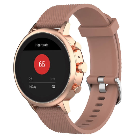 18mm Texture Silicone Wrist Strap Watch Band for Fossil Female Sport / Charter HR / Gen 4 Q Venture HR (Brown) - Watch Bands by buy2fix | Online Shopping UK | buy2fix