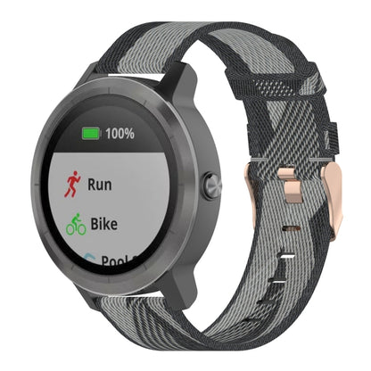 20mm Stripe Weave Nylon Wrist Strap Watch Band for Garmin Venu, Vivomove 3, Vivoactive 3, Forerunner 245 / 645(Grey) - Watch Bands by buy2fix | Online Shopping UK | buy2fix