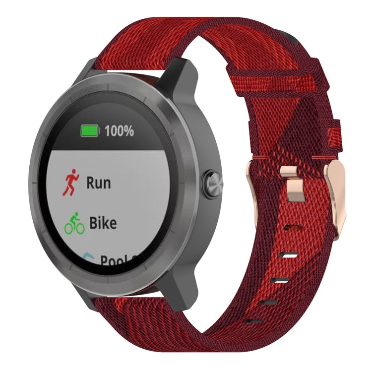 20mm Stripe Weave Nylon Wrist Strap Watch Band for Garmin Venu, Vivomove 3, Vivoactive 3, Forerunner 245 / 645(Red) - Watch Bands by buy2fix | Online Shopping UK | buy2fix