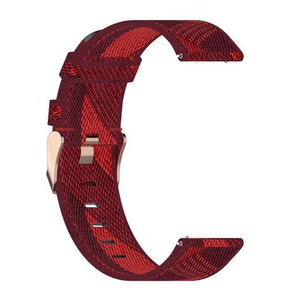 20mm Stripe Weave Nylon Wrist Strap Watch Band for Garmin Venu, Vivomove 3, Vivoactive 3, Forerunner 245 / 645(Red) - Watch Bands by buy2fix | Online Shopping UK | buy2fix