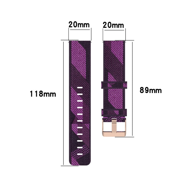 20mm Stripe Weave Nylon Wrist Strap Watch Band for Garmin Venu, Vivomove 3, Vivoactive 3, Forerunner 245 / 645(Red) - Watch Bands by buy2fix | Online Shopping UK | buy2fix