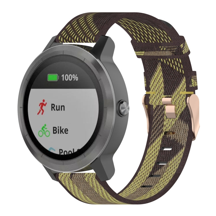 20mm Stripe Weave Nylon Wrist Strap Watch Band for Garmin Venu, Vivomove 3, Vivoactive 3, Forerunner 245 / 645(Yellow) - Watch Bands by buy2fix | Online Shopping UK | buy2fix