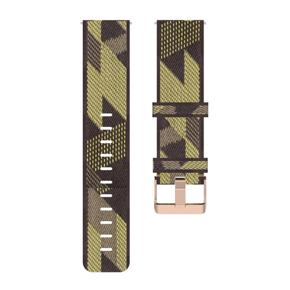 20mm Stripe Weave Nylon Wrist Strap Watch Band for Garmin Venu, Vivomove 3, Vivoactive 3, Forerunner 245 / 645(Yellow) - Watch Bands by buy2fix | Online Shopping UK | buy2fix