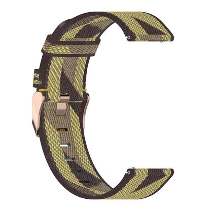 20mm Stripe Weave Nylon Wrist Strap Watch Band for Garmin Venu, Vivomove 3, Vivoactive 3, Forerunner 245 / 645(Yellow) - Watch Bands by buy2fix | Online Shopping UK | buy2fix