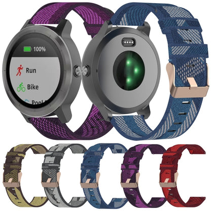 20mm Stripe Weave Nylon Wrist Strap Watch Band for Garmin Venu, Vivomove 3, Vivoactive 3, Forerunner 245 / 645(Grey) - Watch Bands by buy2fix | Online Shopping UK | buy2fix